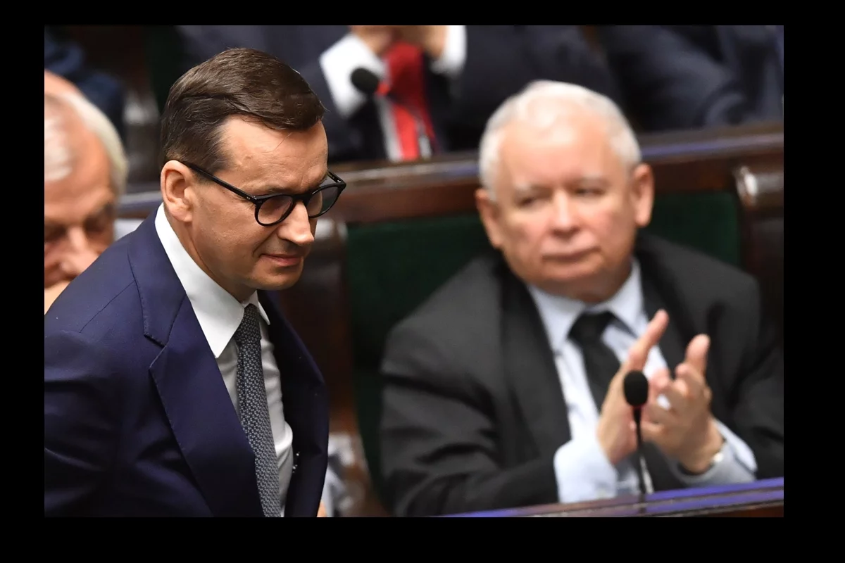 Mateusz Morawiecki i prezes PiS Jarosław Kaczyński