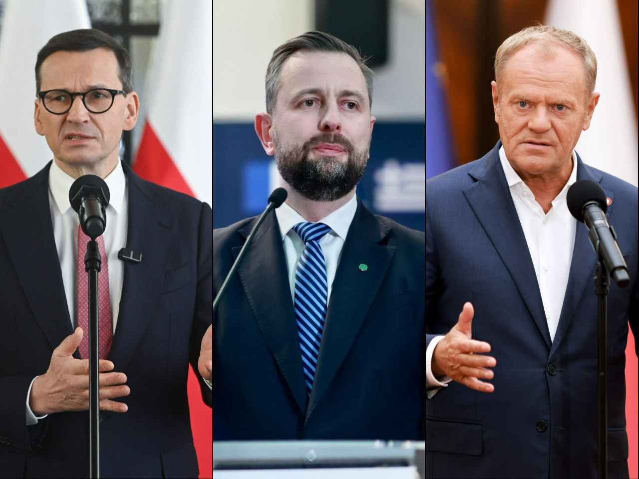 Mateusz Morawiecki, Władysław Kosiniak-Kamysz i Donald Tusk