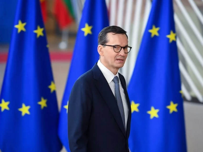 Premier Mateusz Morawiecki w budynku „Europa” w Brukseli,