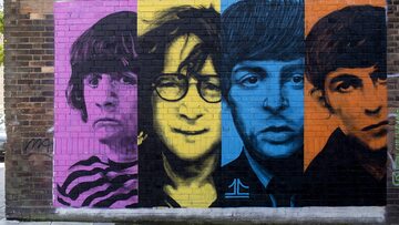 Mural The Beatles w Liverpoolu