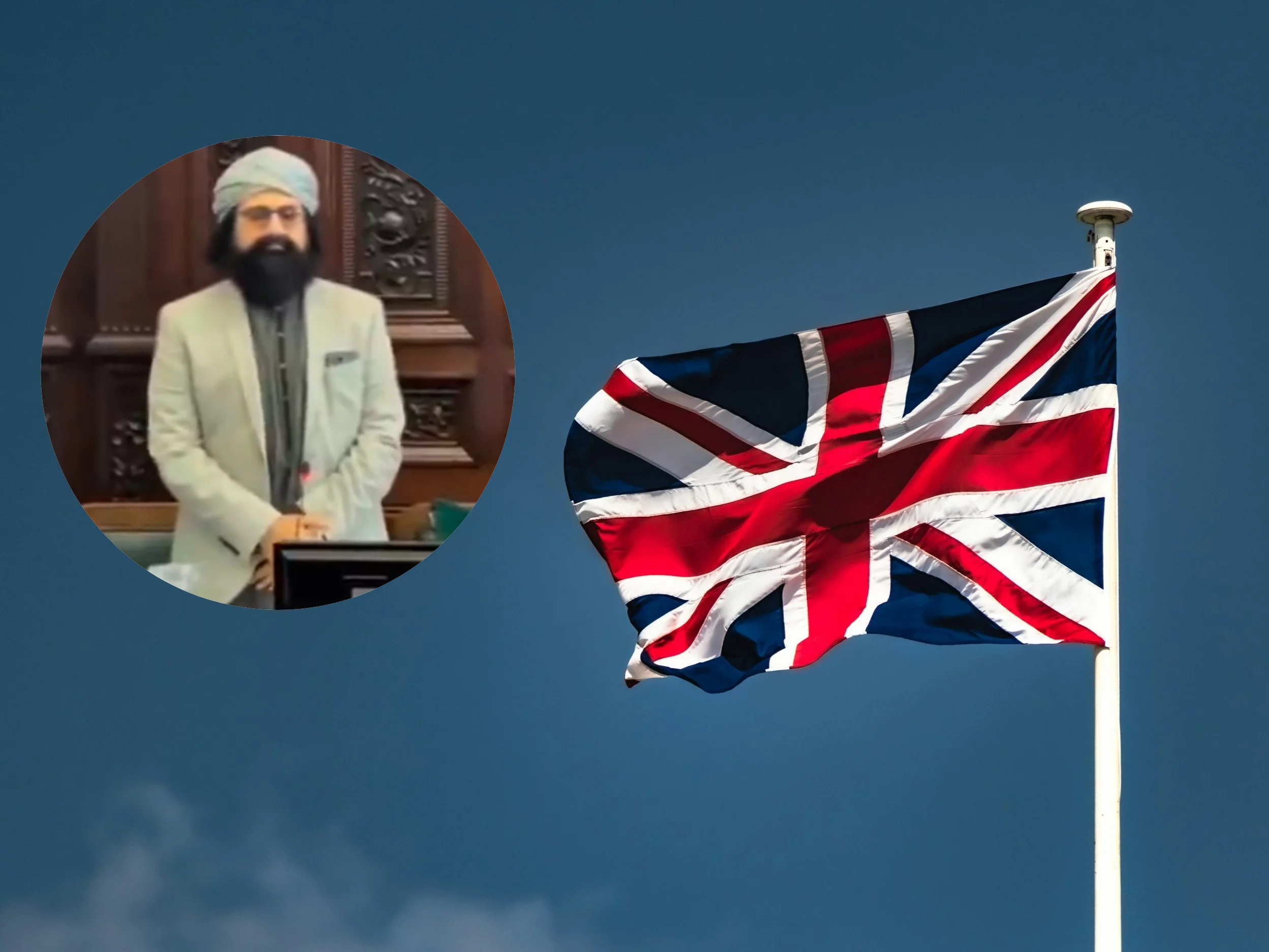 Flaga Wielkiej Brytanii. Zaker Choudhry - nowy lord burmistrz Birmingham