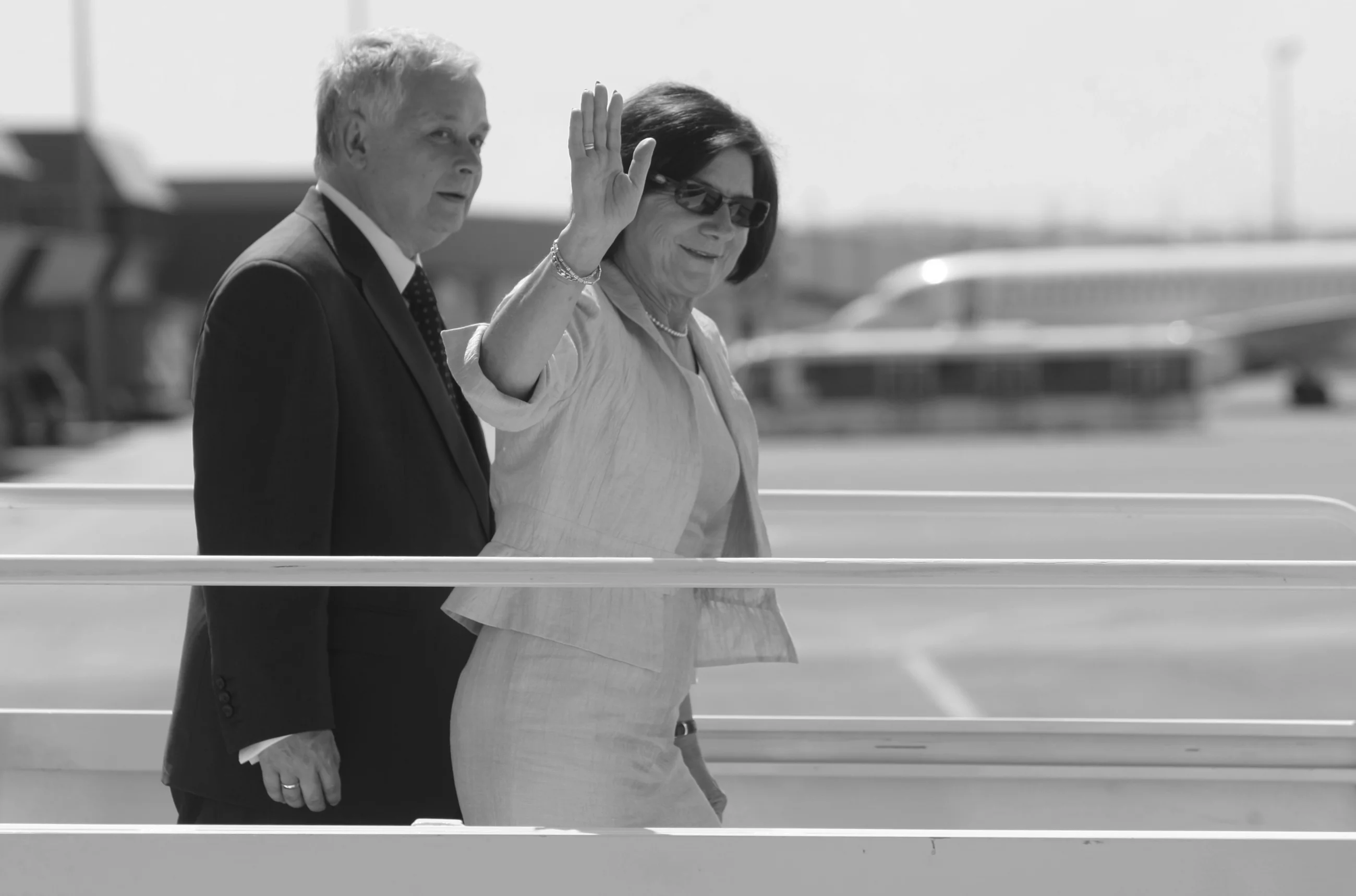 Lipiec 2009 r. Lech Kaczyński i Maria Kaczyńska podczas wizyty w Baku