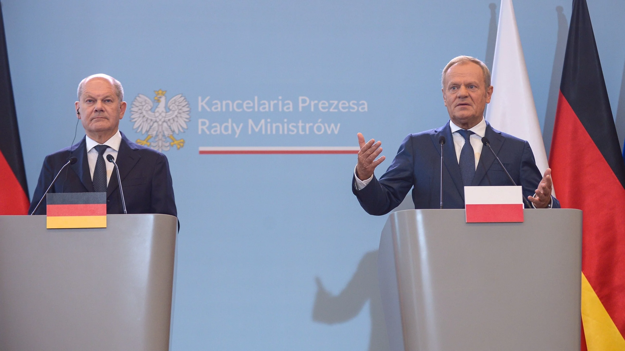 Premier Donald Tusk i kanclerz Niemiec Olaf Scholz