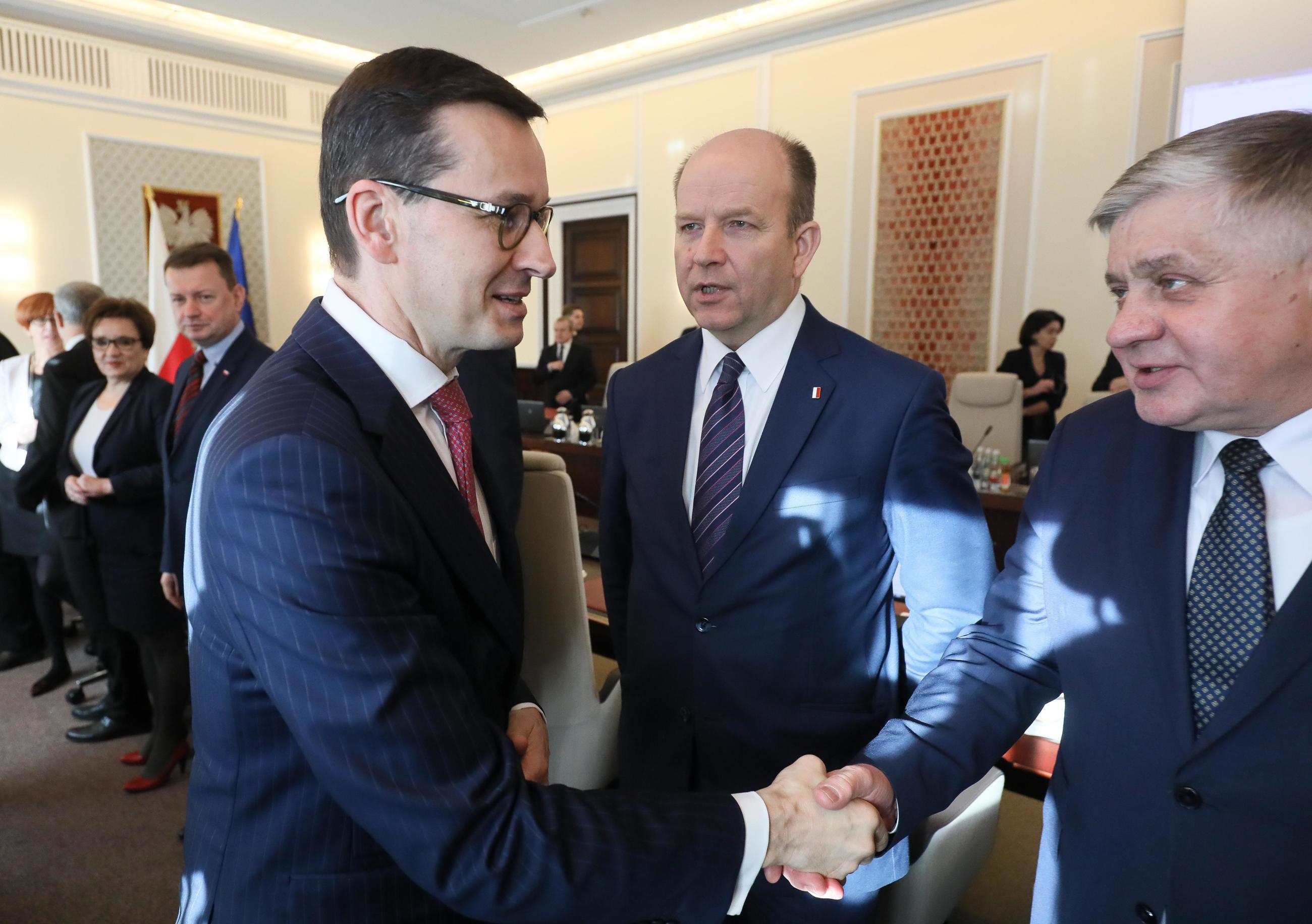 Premier Mateusz Morawiecki i minister rolnictwa Krzysztof Jurgiel