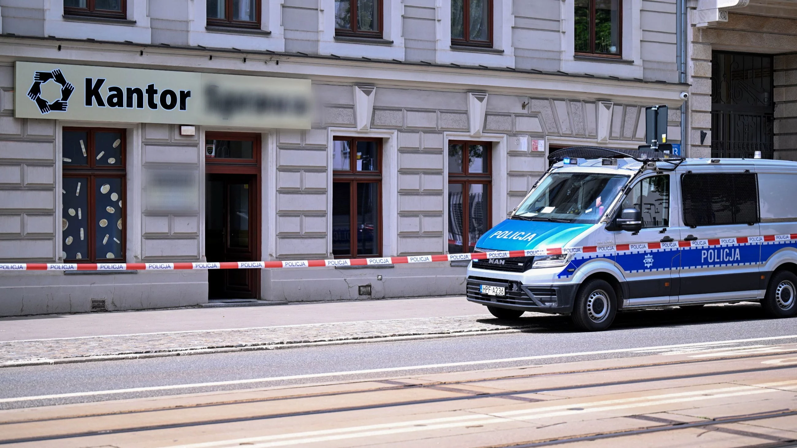 Miejsce napadu Kolumbijczyka na kantor w Łodzi