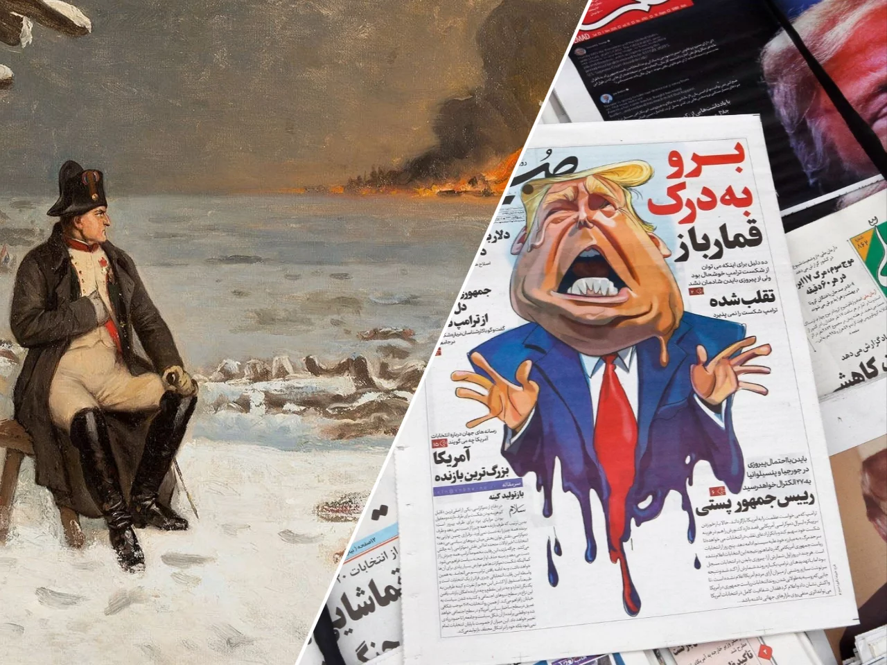 Napoleon Bonaparte  /  Karykatura Donalda Trumpa w irańskiej gazecie