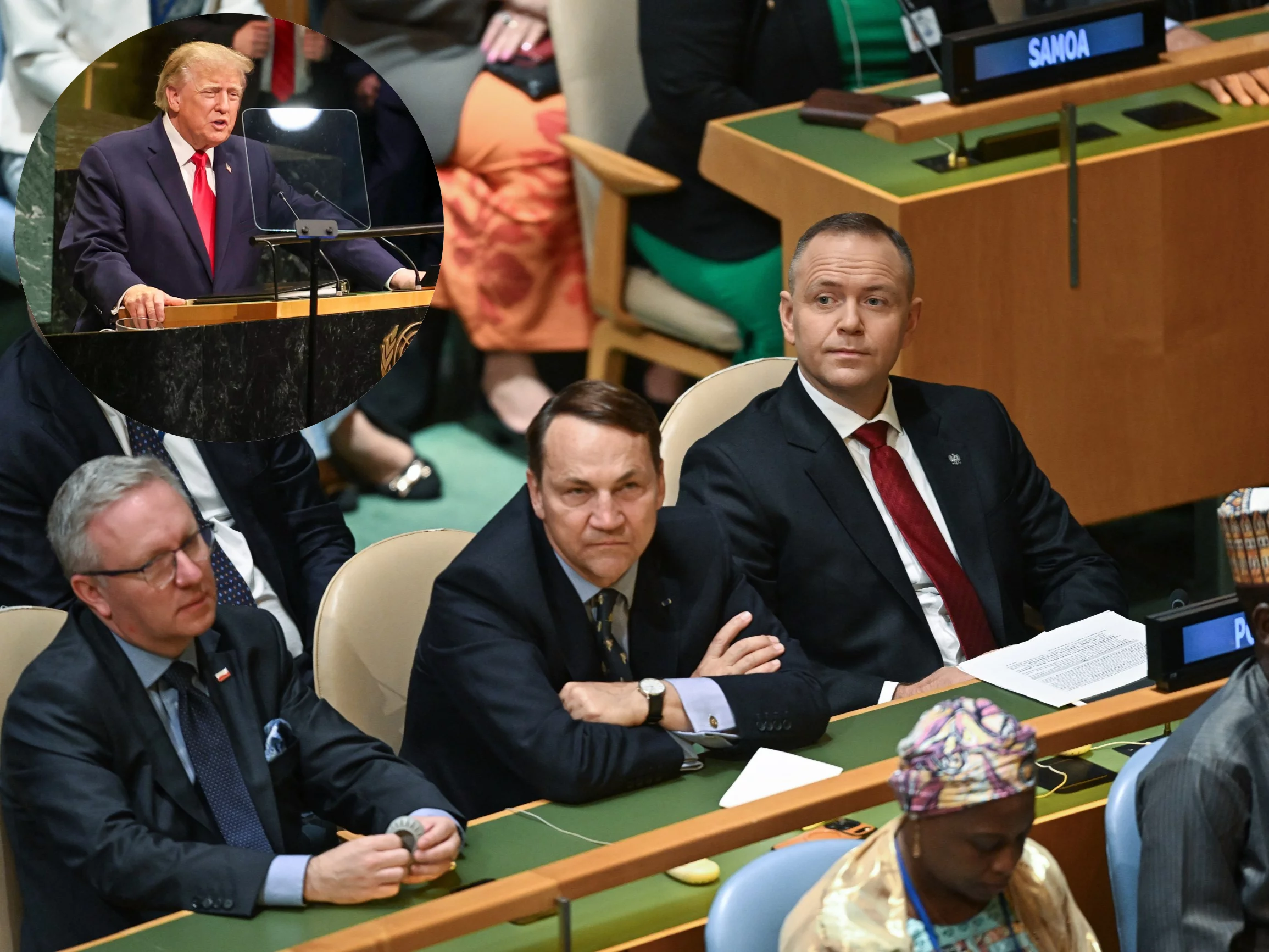 Prezydent Karol Nawrocki i minister spraw zagranicznych Radosław Sikorski