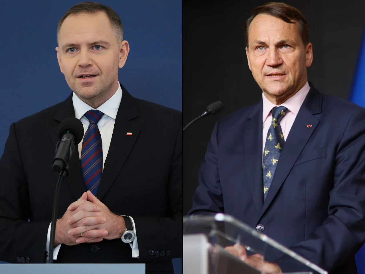 Prezydent Karol Nawrocki i szef MSZ Radosław Sikorski