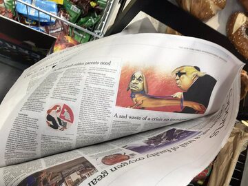 "New York Times" usuwa karykaturę z Trumpem i Netanjahu