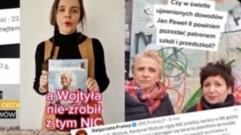 Kadr ze spotu Solidarnej Polski w obronie Jana Pawła II