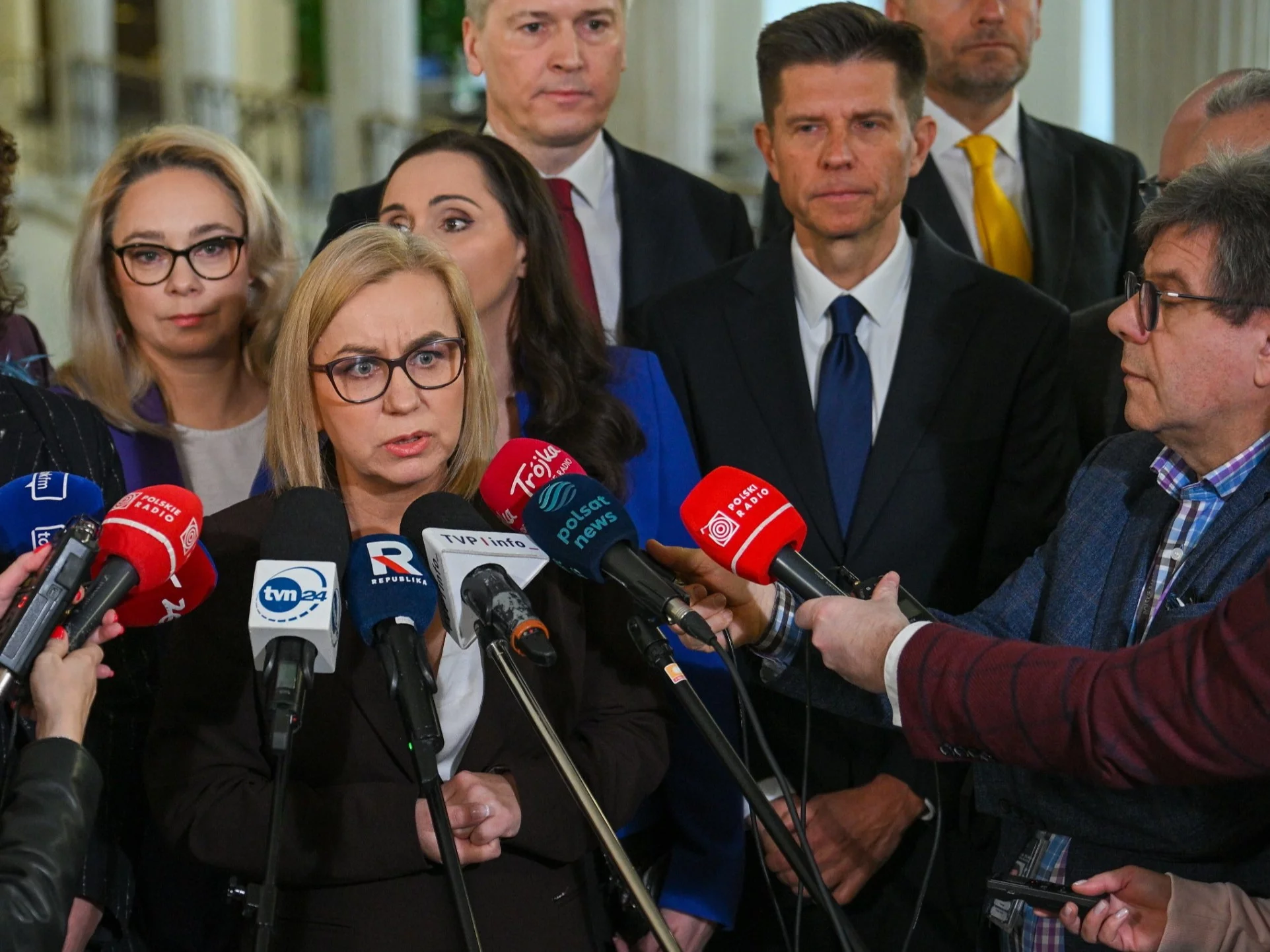 Minister klimatu i środowiska Paulina Hennig-Kloska oraz Ryszard Petru