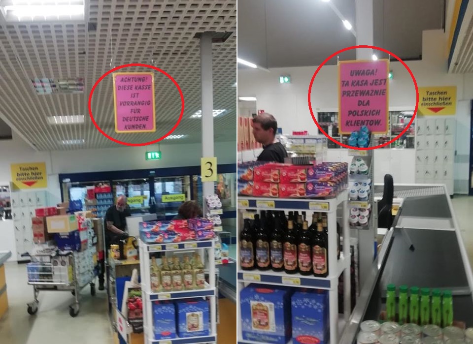 Kasy w hurtowni Edeka w Cottbus