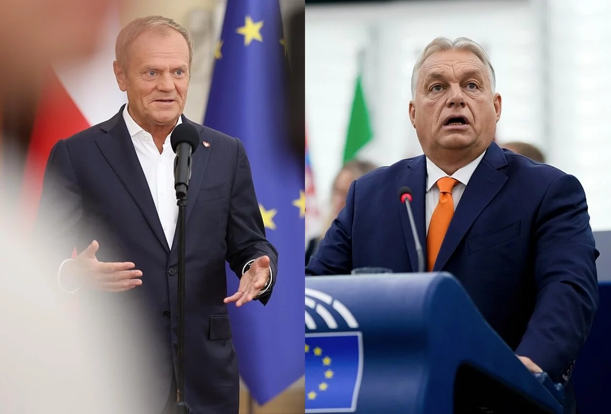 Premier RP Donald Tusk i premier Węgier Viktor Orban