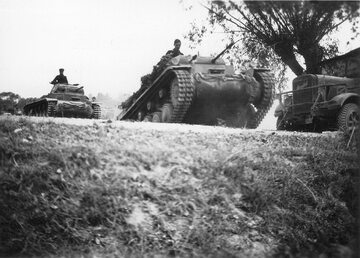 Niemieckie czołgi w czasie bitwy pod Wizną