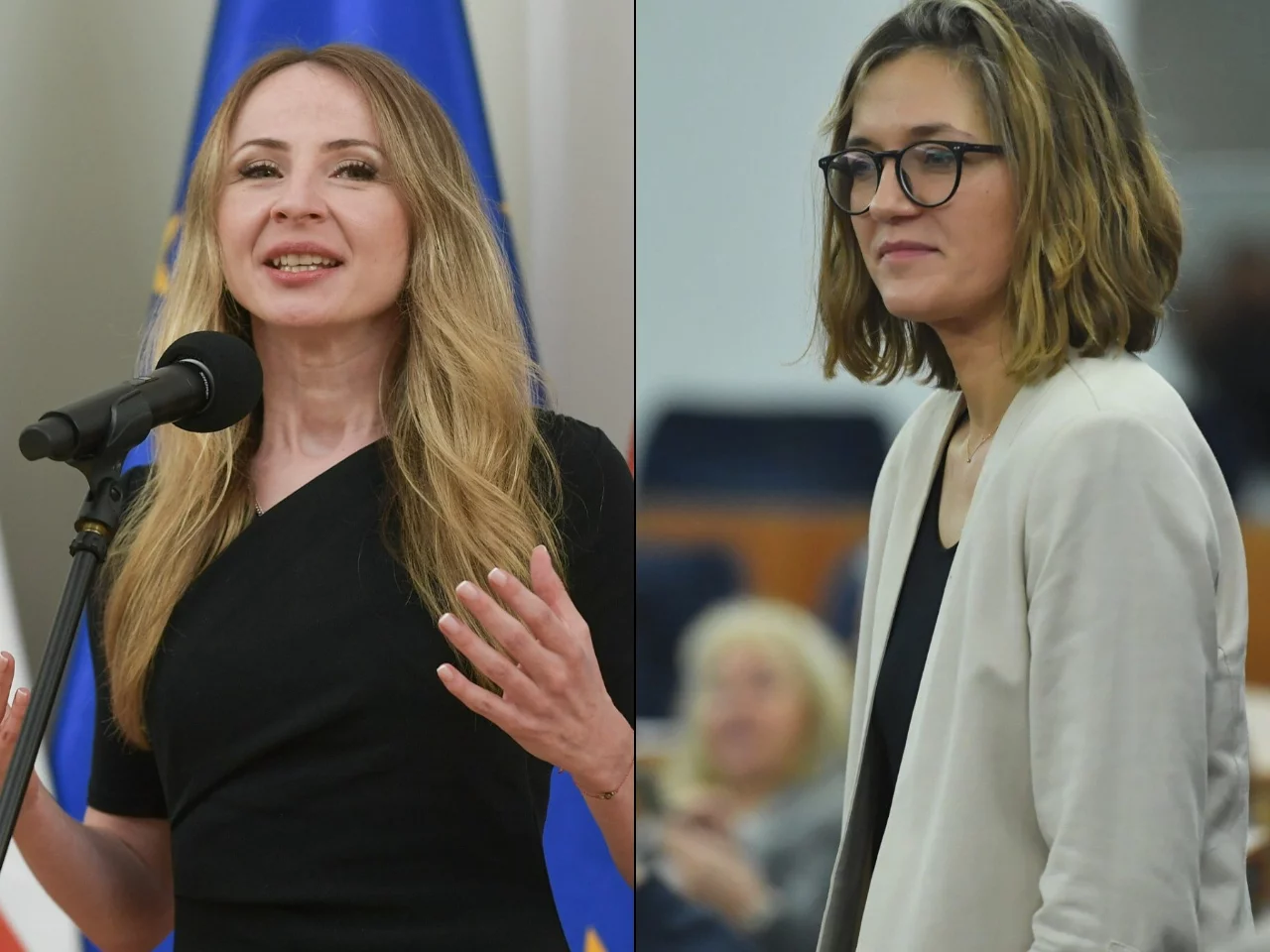 Magdalena Biejat (P) i Agnieszka Dziemianowicz-Bąk (L)