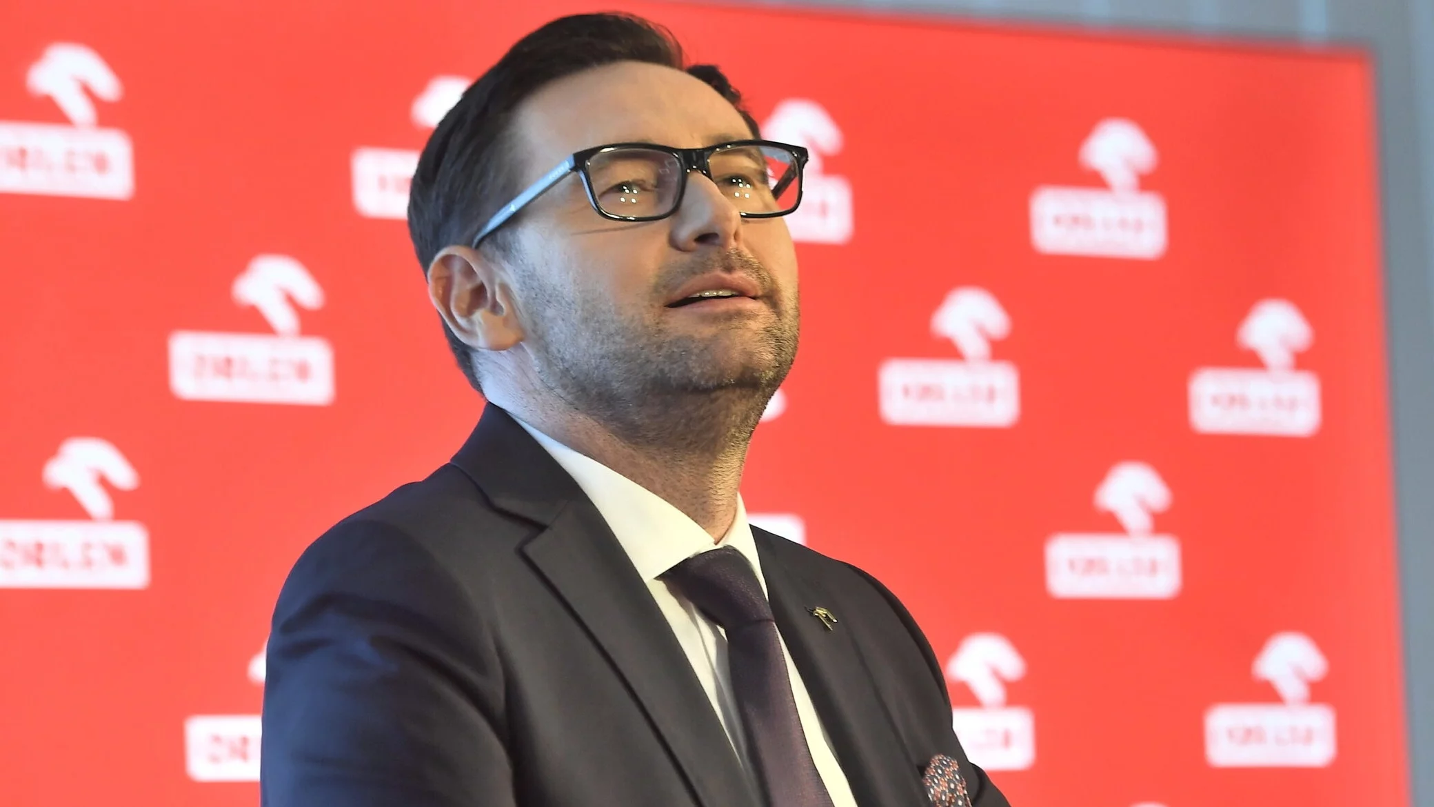 Prezes PKN Orlen Daniel Obajtek podczas konferencji prasowej w Gdańsku