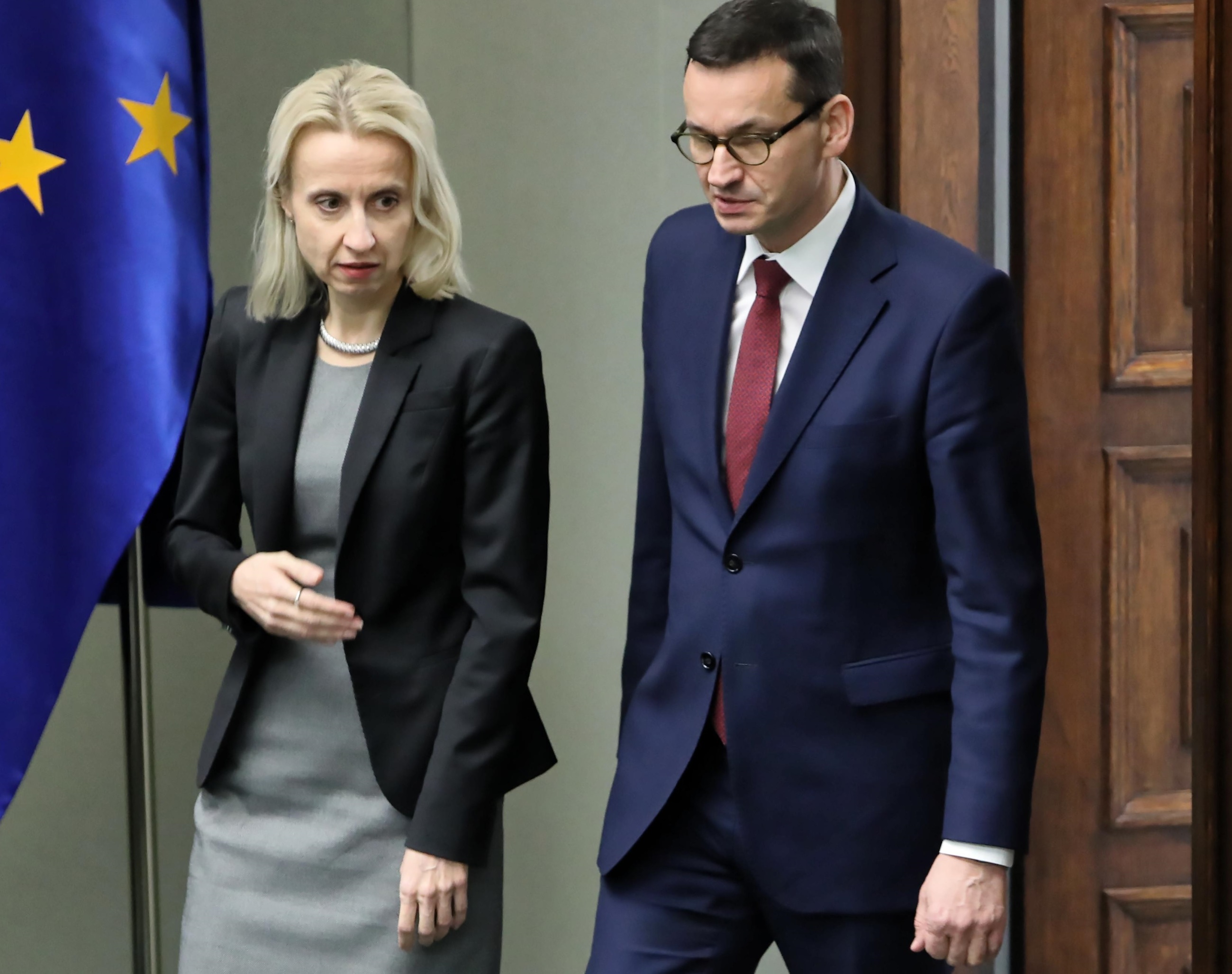 Teresa Czerwińska i Mateusz Morawiecki w Sejmie