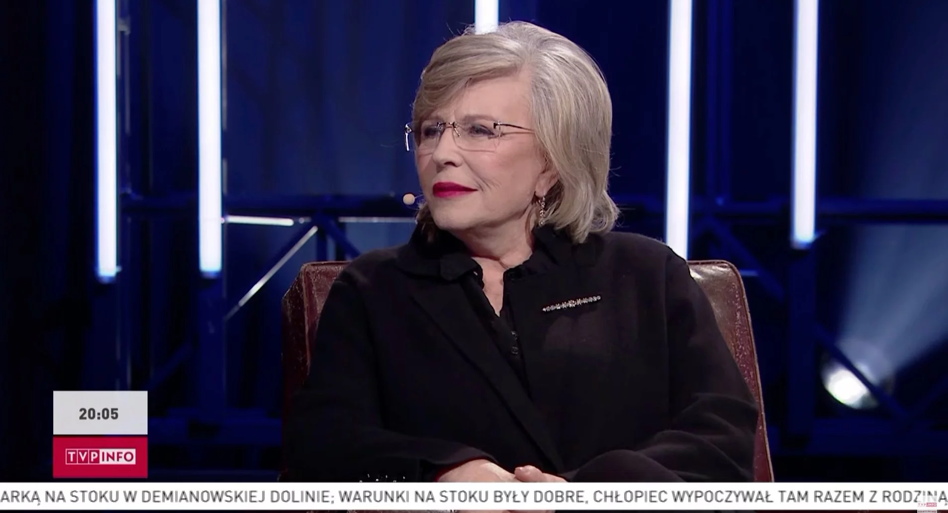 Aktorka Krystyna Janda w TVP Info