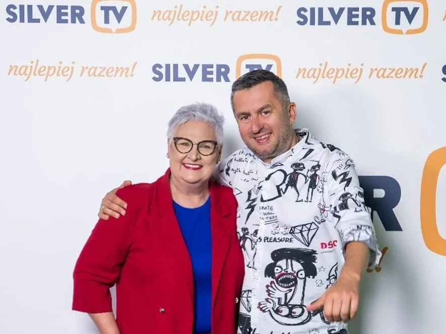 Norbi z Beatą Borucką, twórczynią Silver TV