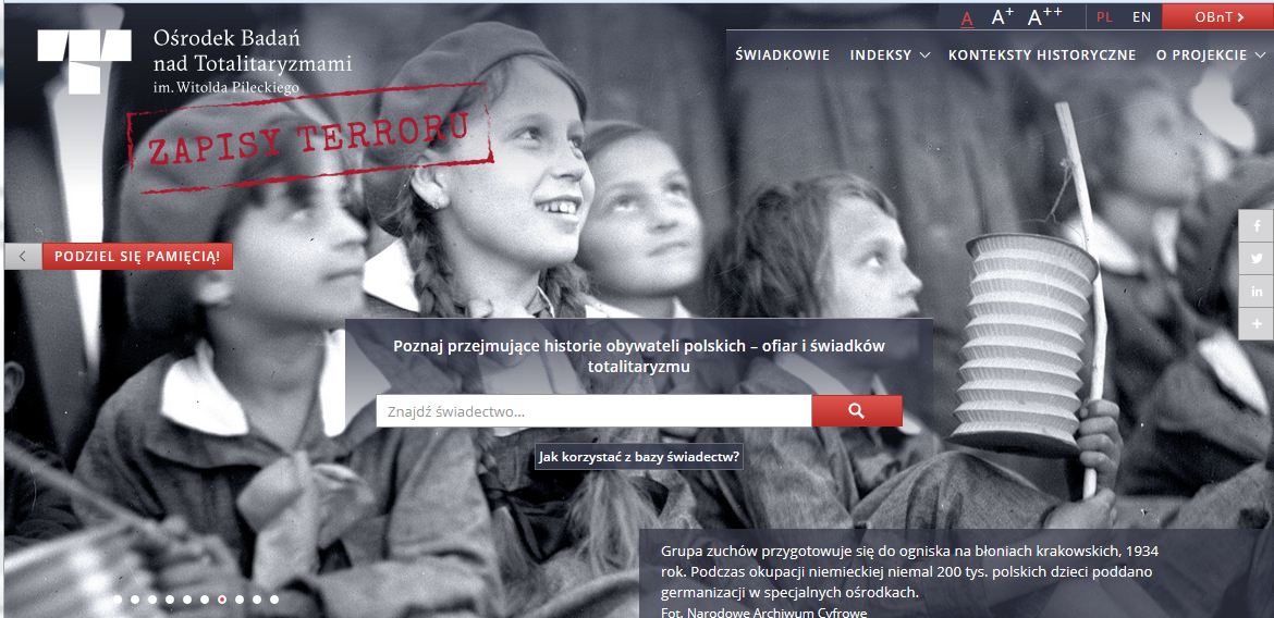 Zapis Terroru - nowa strona