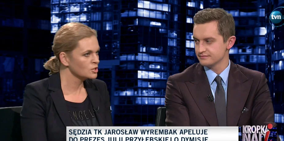Poseł Lewicy Barbara Nowacka i wiceminister sprawiedliwości, poseł PiS Sebastian Kaleta rozmawiali w studiu TVN24 o przepisach dot. aborcji .