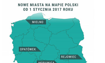 Nowe miasta na mapie Polski, od stycznia 2017 roku