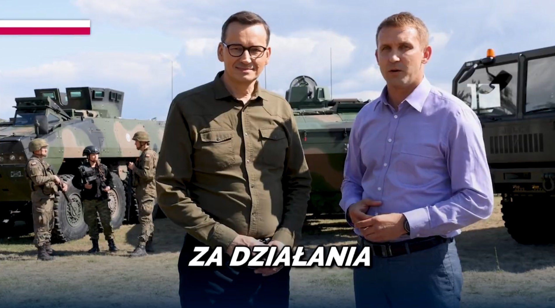 Premier Mateusz Morawiecki i wójt gminy Mielnik Marcin Urbański