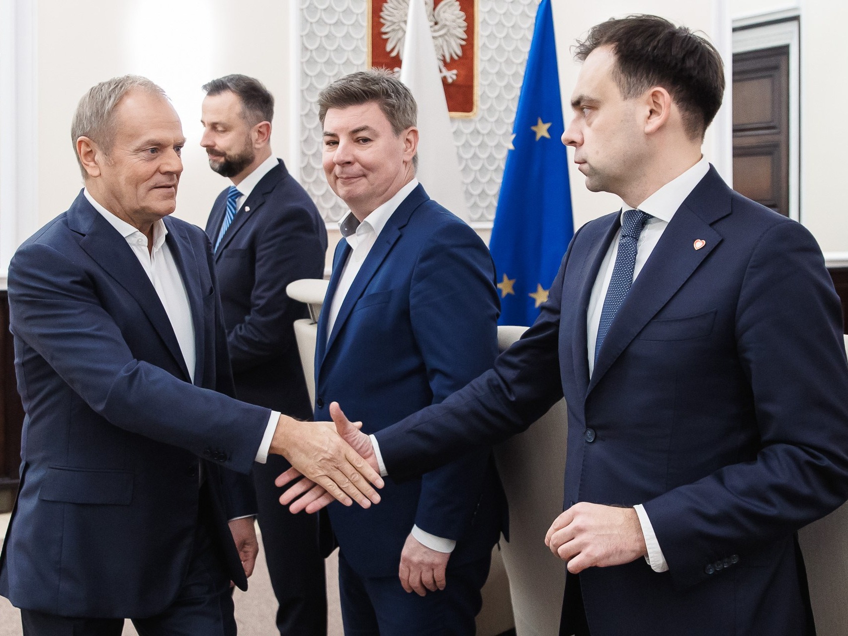 Premier Donald Tusk i minister finansów Andrzej Domański