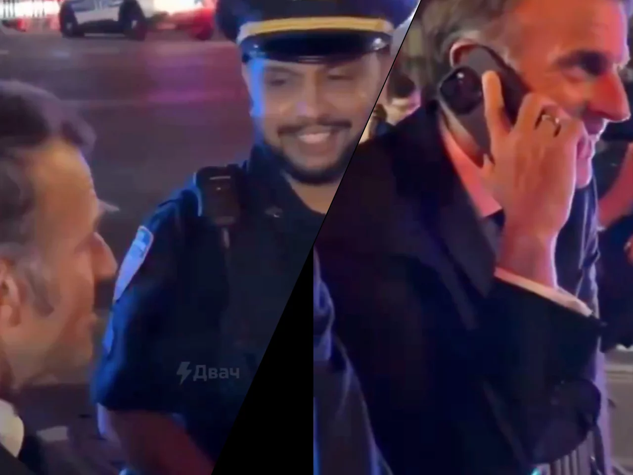 Macron zablokowany przez kolumnę samochodów Trumpa. Jest nagranie