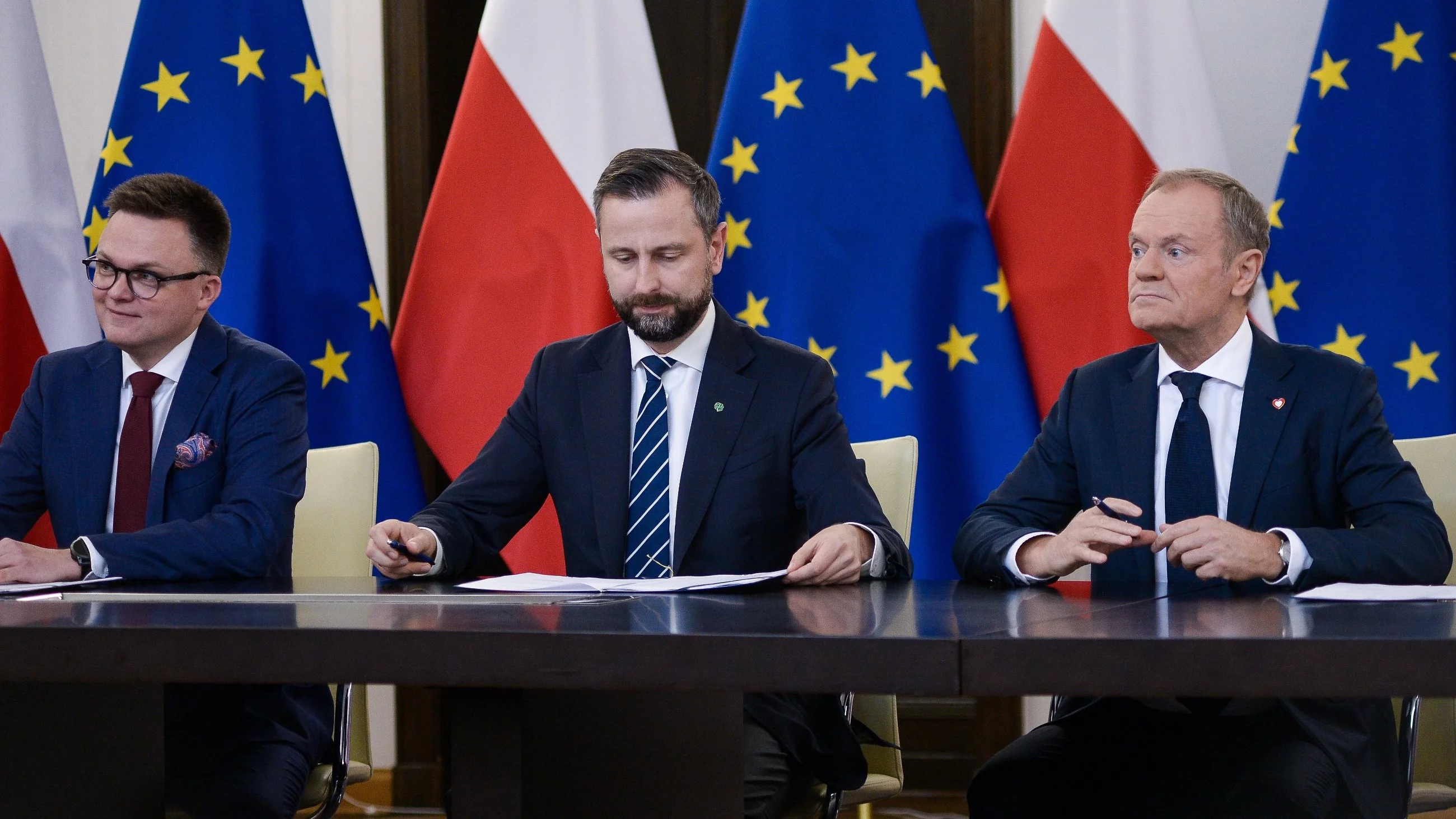 Donald Tusk, Szymon Hołownia, Władysław Kosiniak-Kamysz