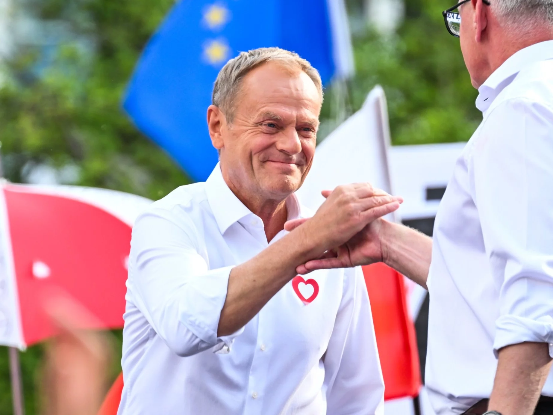 Szef PO Donald Tusk na manifestacji w Poznaniu