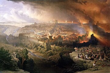 Oblężenie i zniszczenie Jerozolimy w roku 70. Mal. David Roberts (1850)