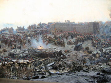 Oblężenie Sewastopola, obraz pędzla Franza Roubauda