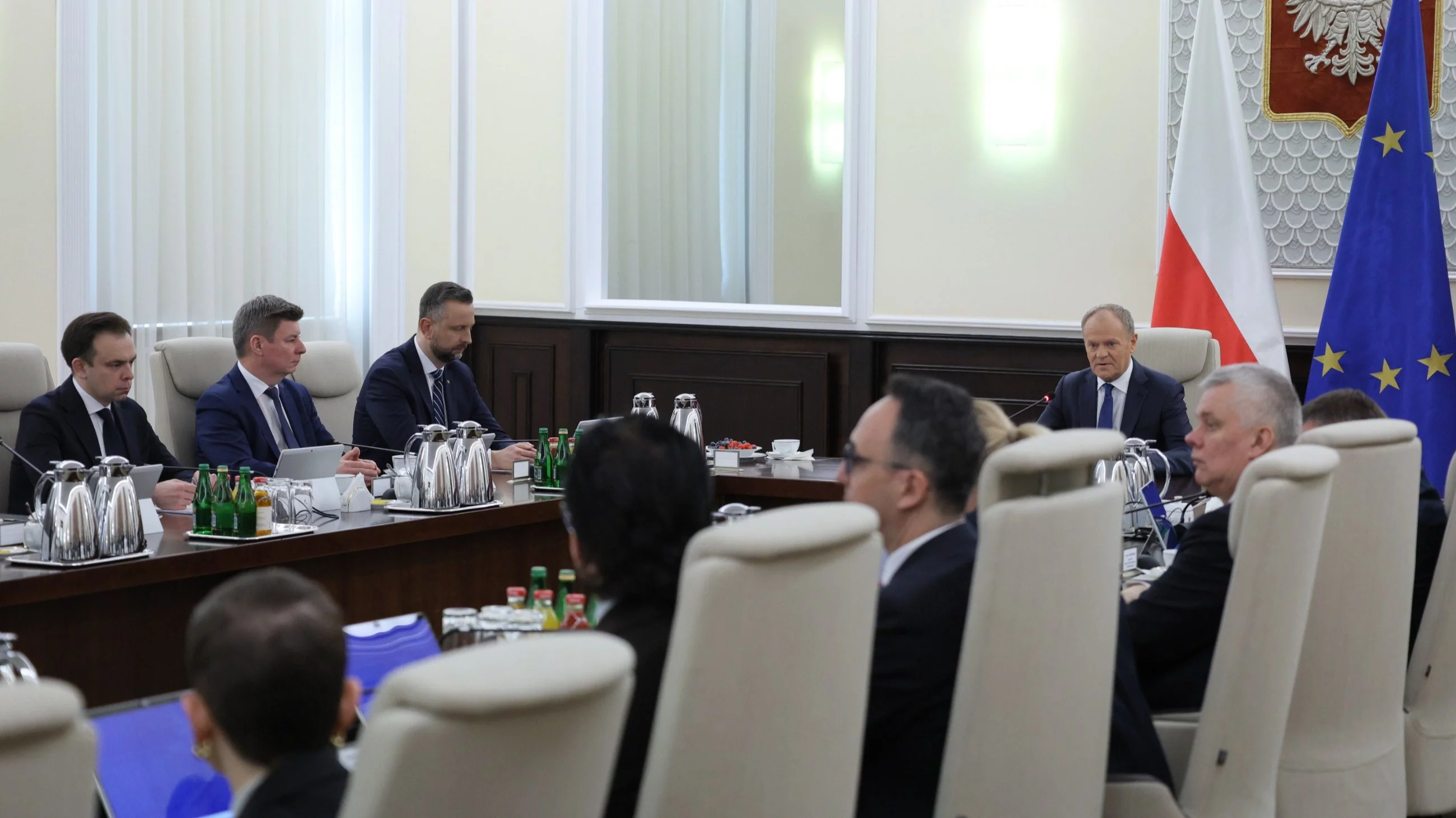 Posiedzenie Rady Ministrów. Premier Tusk i ministrowie