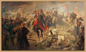 Obraz Fritza Grotemeyera Bitwa pod Chojnicami 1454