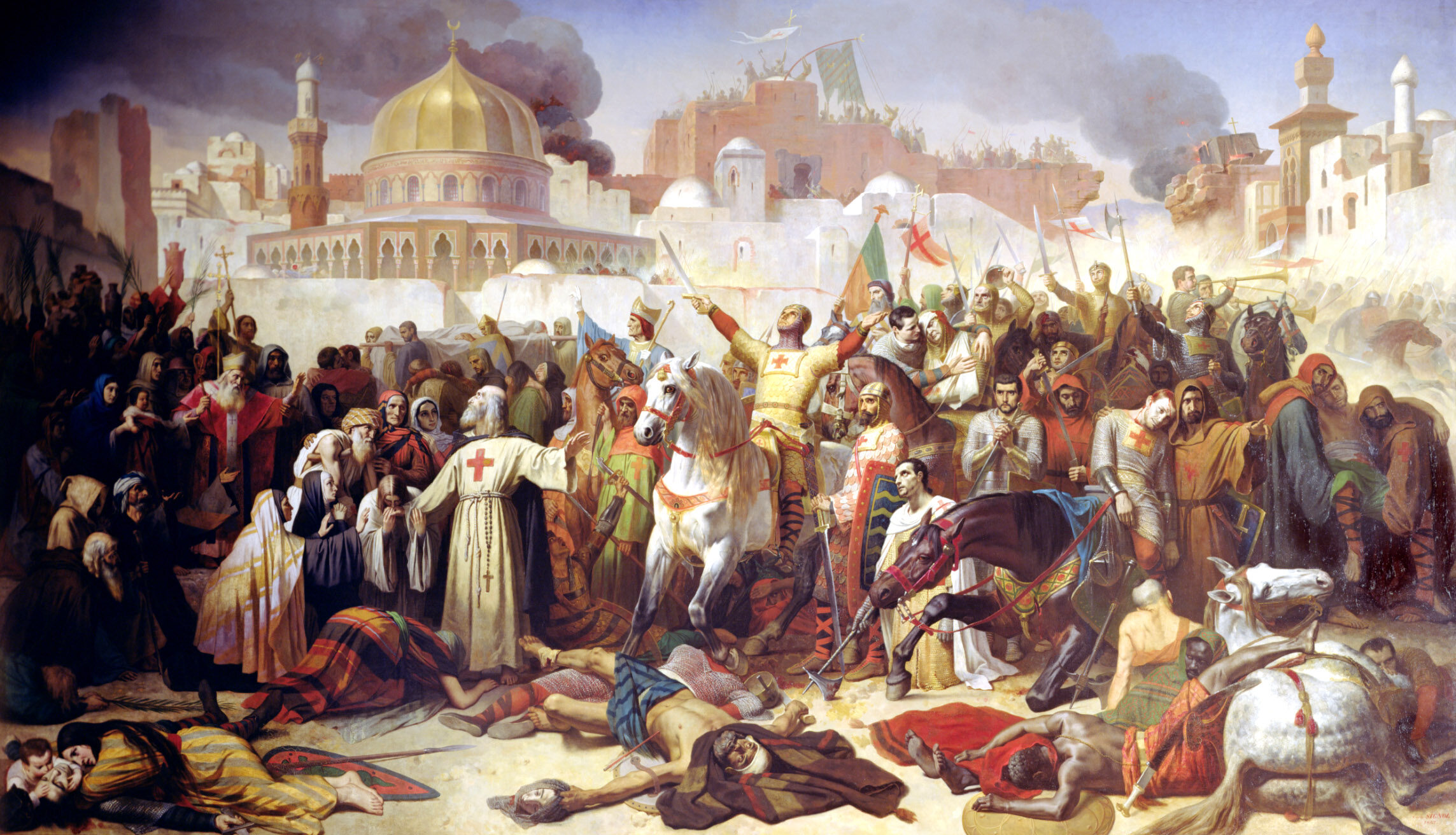 Obraz "Zdobycie Jerozolimy przez Krzyżowców, 15 lipca 1099" Émile'a Signola