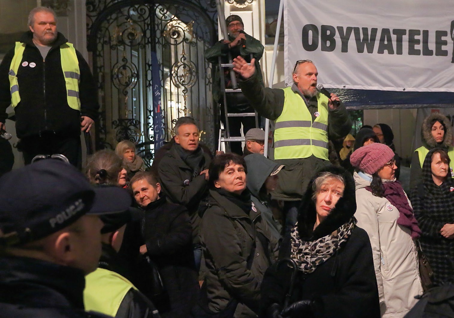 Paweł Kasprzak i Obywatele RP podczas miesięcznicy smoleńskiej