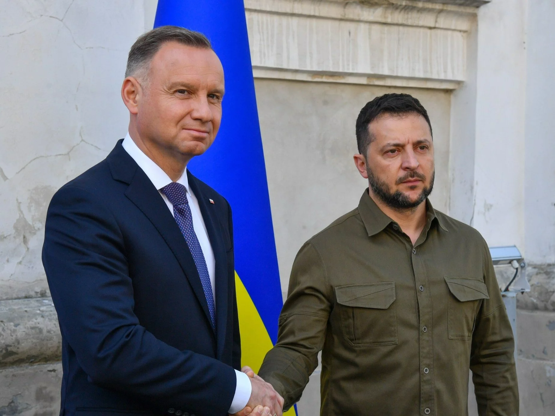 Były prezydent RP Andrzej Duda i prezydent Ukrainy Wołodymyr Zełenski