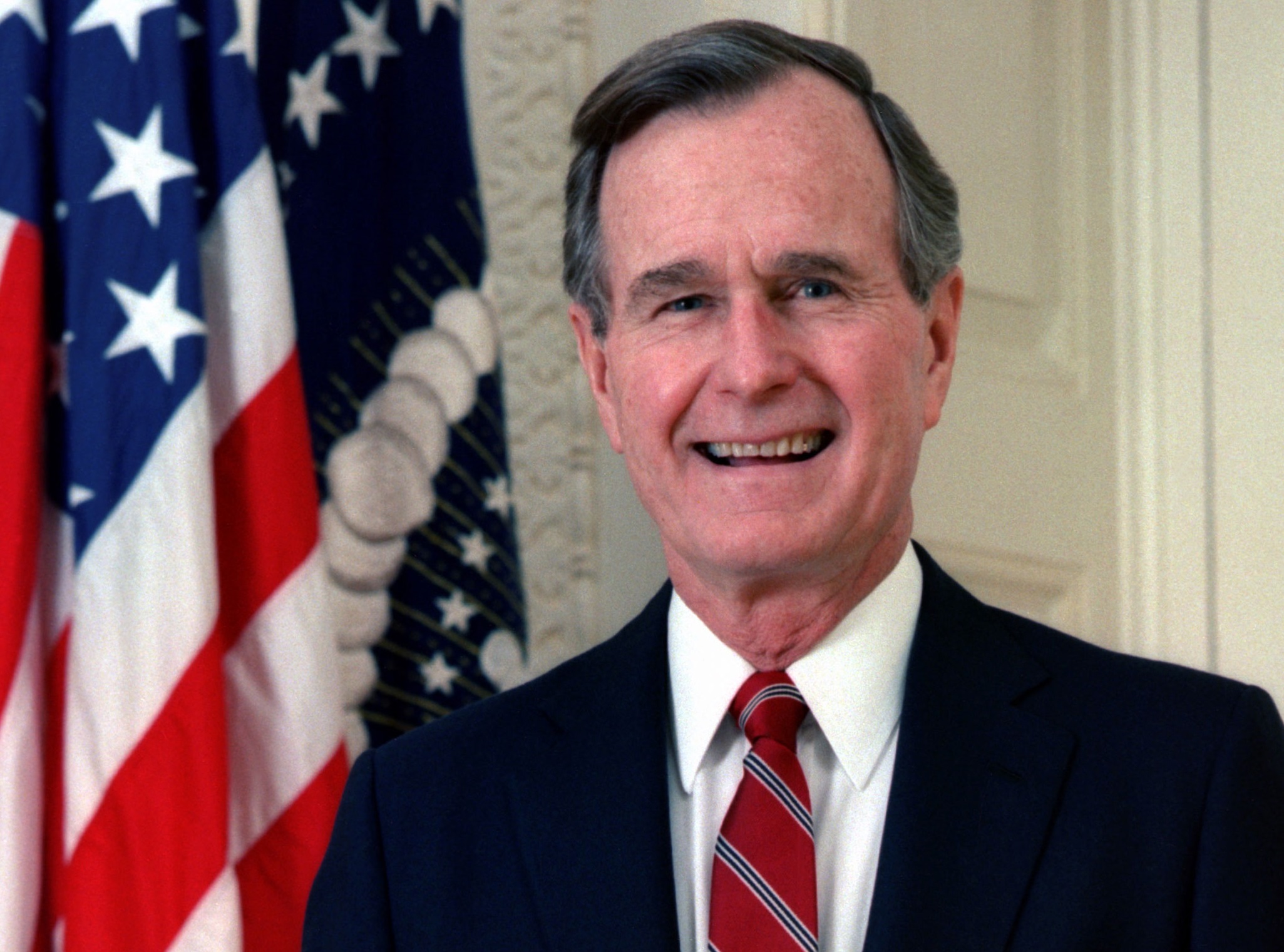 Official portrait of George H. W. Bush, former President of the United States of America.