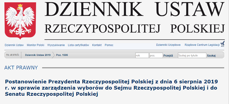 Postanowienie ws. wyborów parlamentarnych