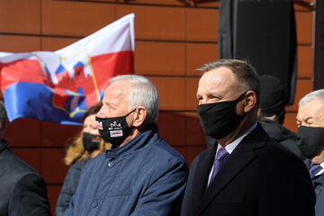 Opozycjonista w okresie PRL Jan Rulewski i prezydent Andrzej Duda