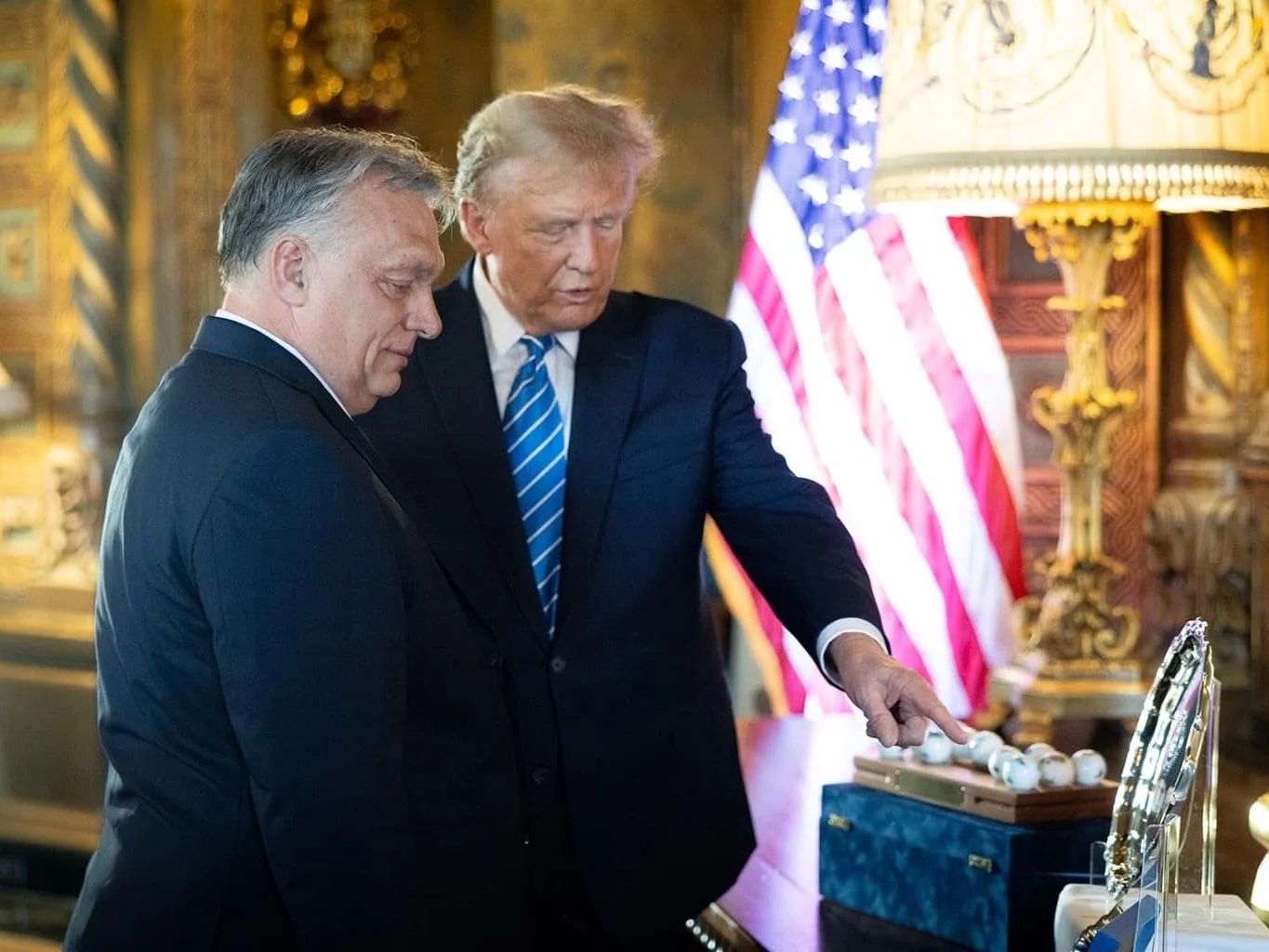 Premier Węgier Viktor Orban i były prezydent USA Donald Trump