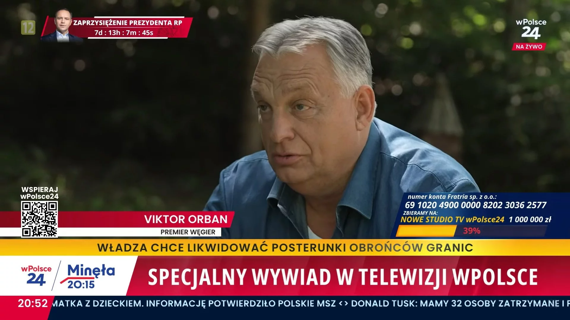 Premier Węgier Viktor Orban udzielił wywiadu TV wPolsce24