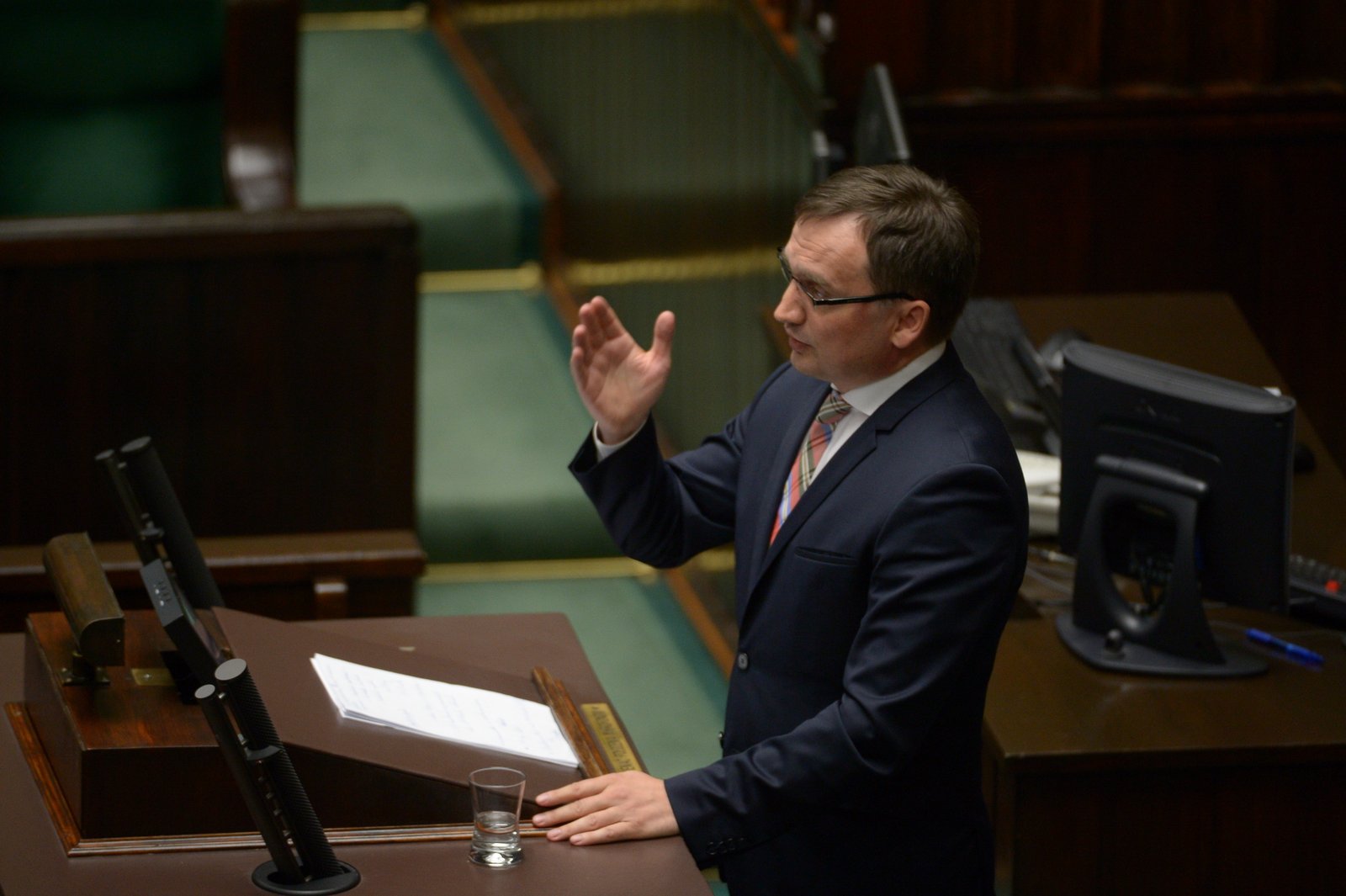 Minister sprawiedliwości Zbigniew Ziobro podczas posiedzenia Sejmu,