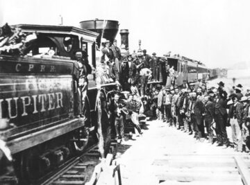 Otwarcie transkontynentalnej linii kolejowej w USA, 1869 r.