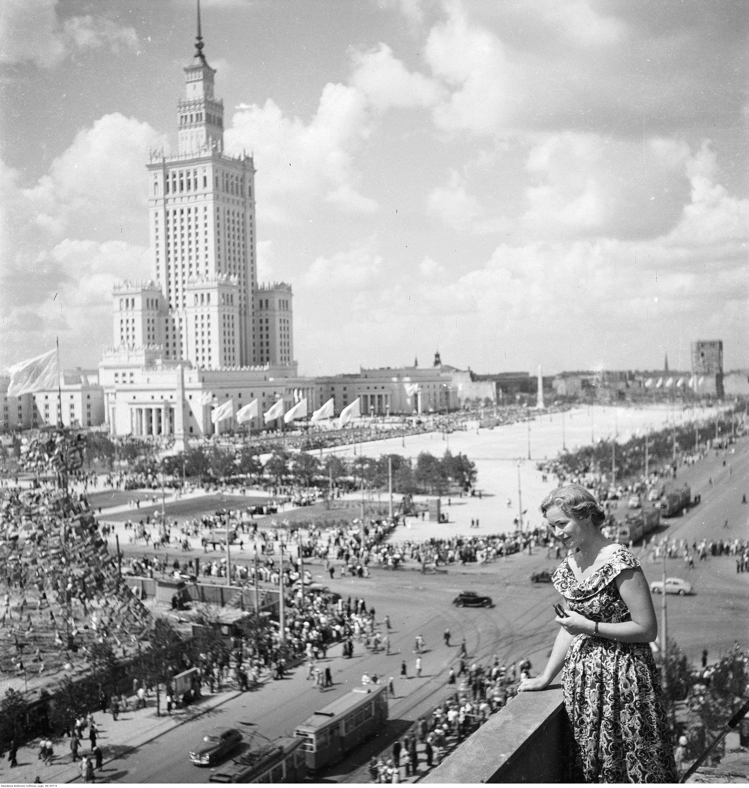 Pałac Kultury i Nauki w 1955 r.