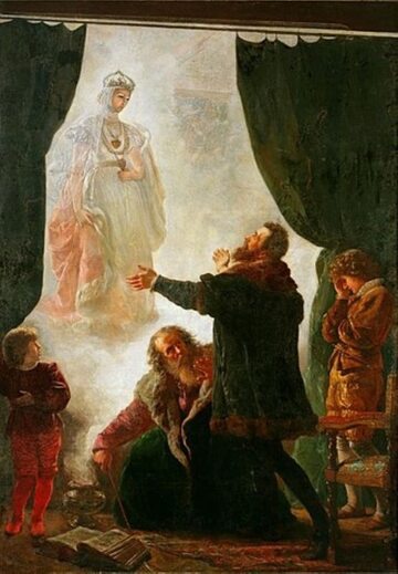 Pan Twardowski wzywa ducha Barbary Radziwiłłówny, obraz Wojciecha Gersona