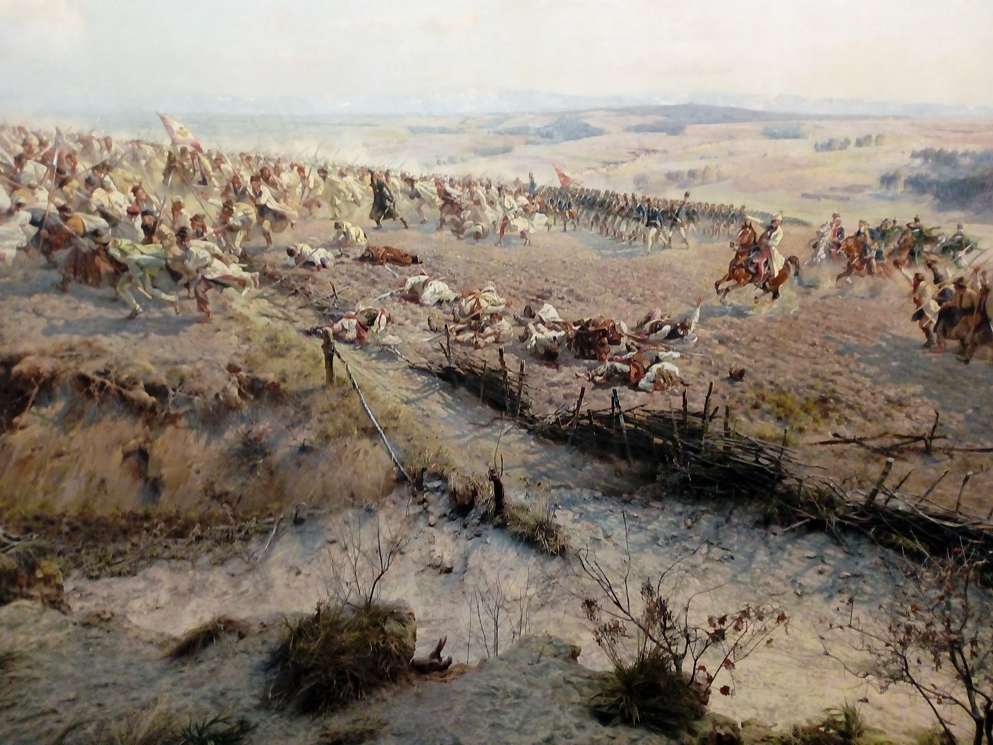 Fragment "Bitwy pod Racławicami" (Panoramy Racławickiej. Mal. Jan Styka, Wojciecha Kossak