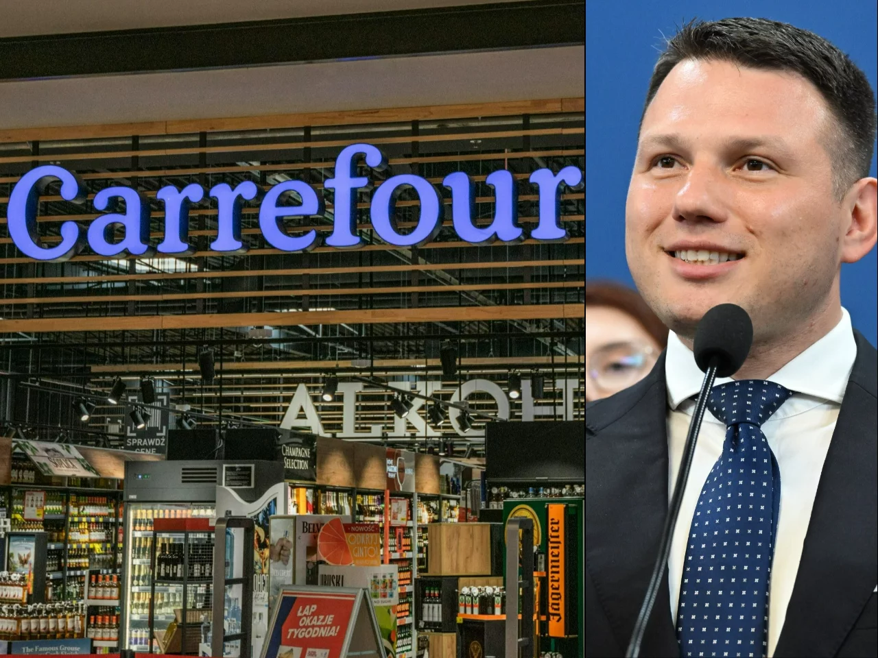 Sklep sieci Carrefour / Polityk Konfederacji Sławomir Mentzen