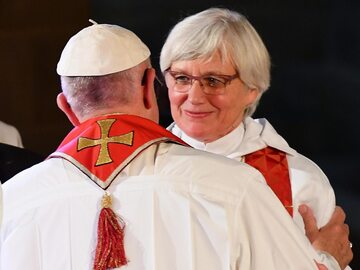 Papież Franciszek i bp Kościoła Szwecji ks. Antje Jackelén